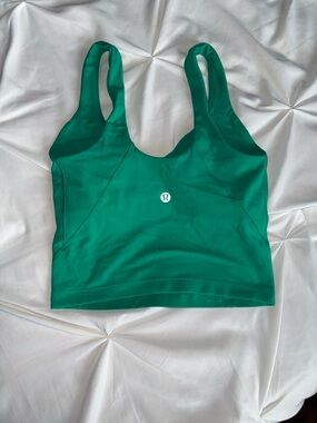 lululemon athletica Green Scoop Neck Sports Bra Crop Top | Size 0